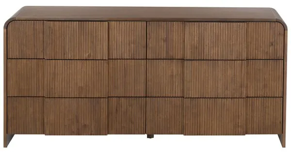 Vitale Reeded Wood Dresser - Walnut