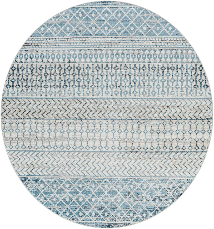 Lavadora Blue Indoor 6'7" x 6'7" Machine Woven Rug