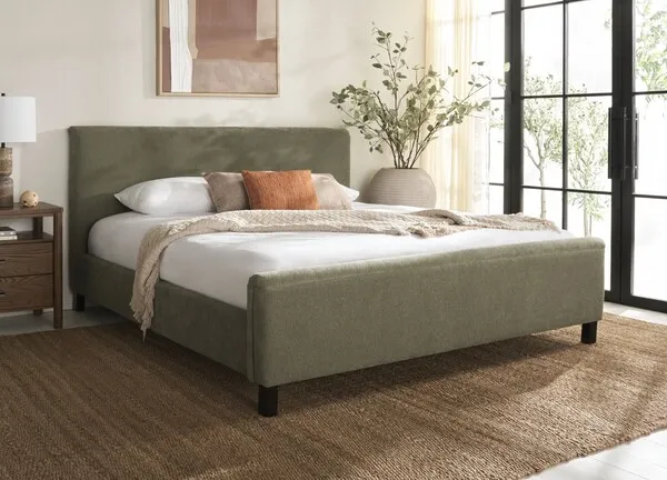 Finney Upholstered QUEEN Bed - Sage Green