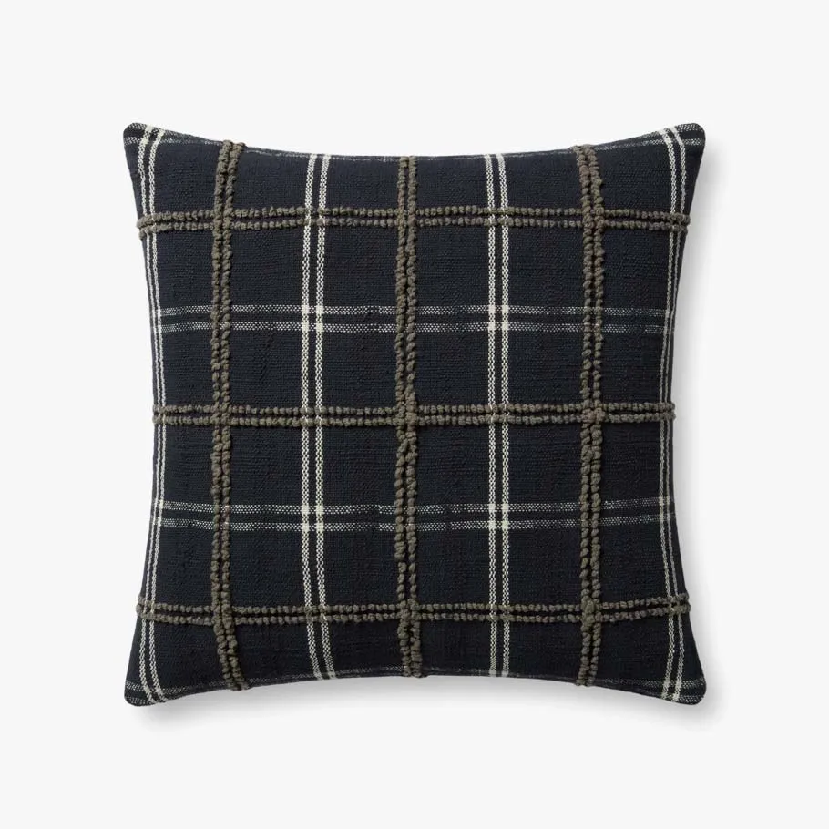 Magnolia Home by Joanna Gaines x Loloi Noah Charcoal 22" x 22" Cover w/Poly
