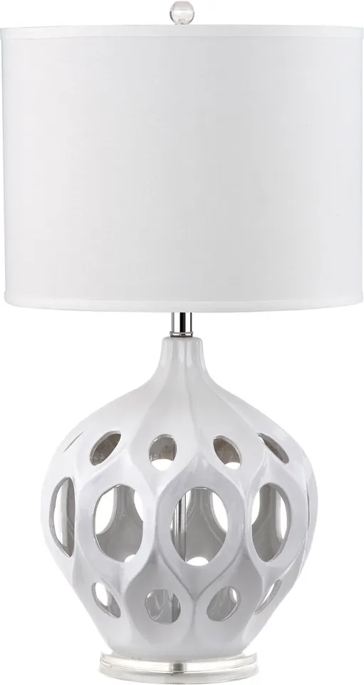 Regina 29-Inch High Ceramic Table Lamp - White