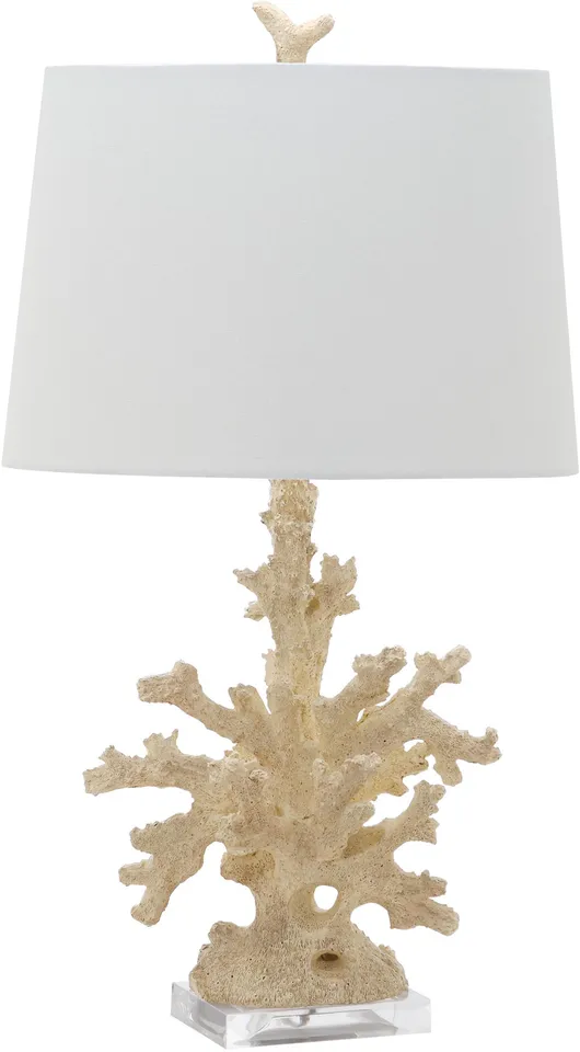 Faux Coral Branch Table Lamp, Set Of 2 - Creme