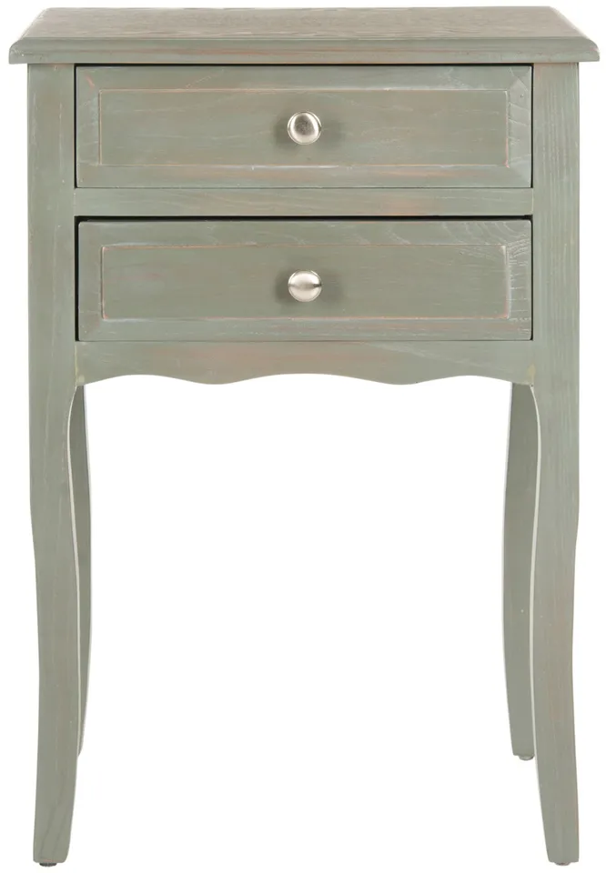 Lori End Table With Storage Drawers - French Gray