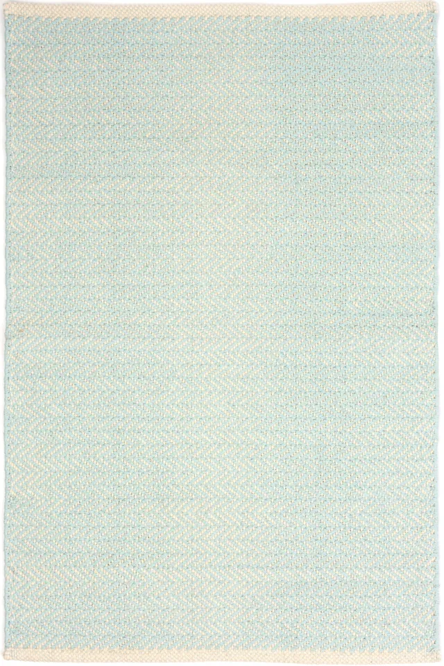 HERRINGBONE SKY WOVEN COTTON RUG