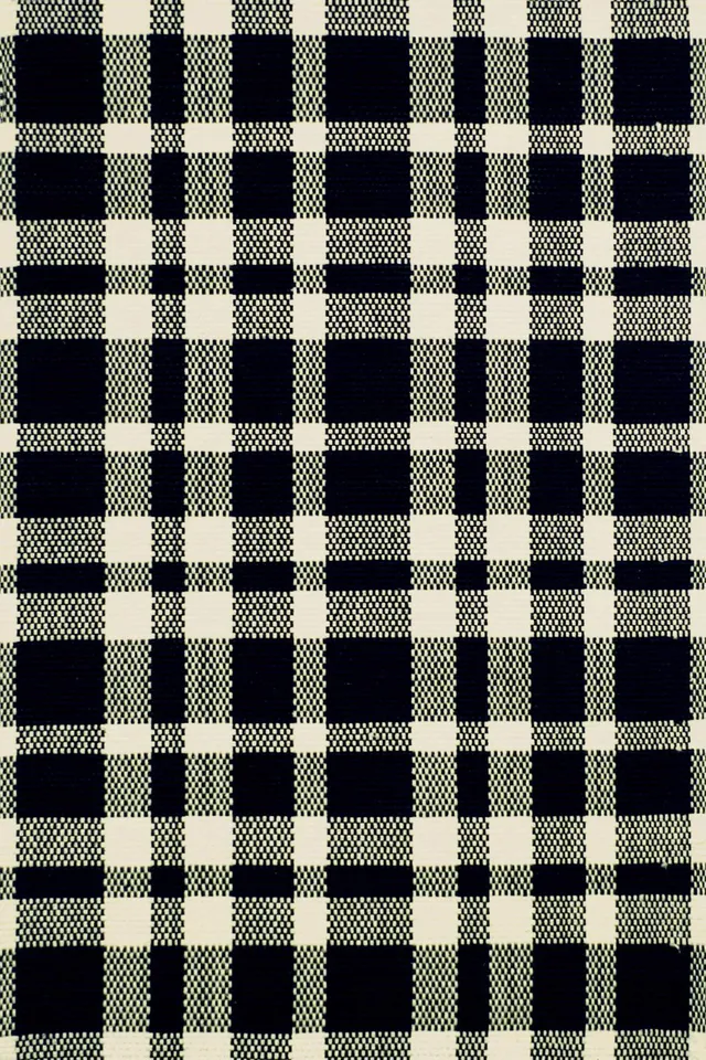 TATTERSALL BLACK/ECRU WOVEN COTTON RUG