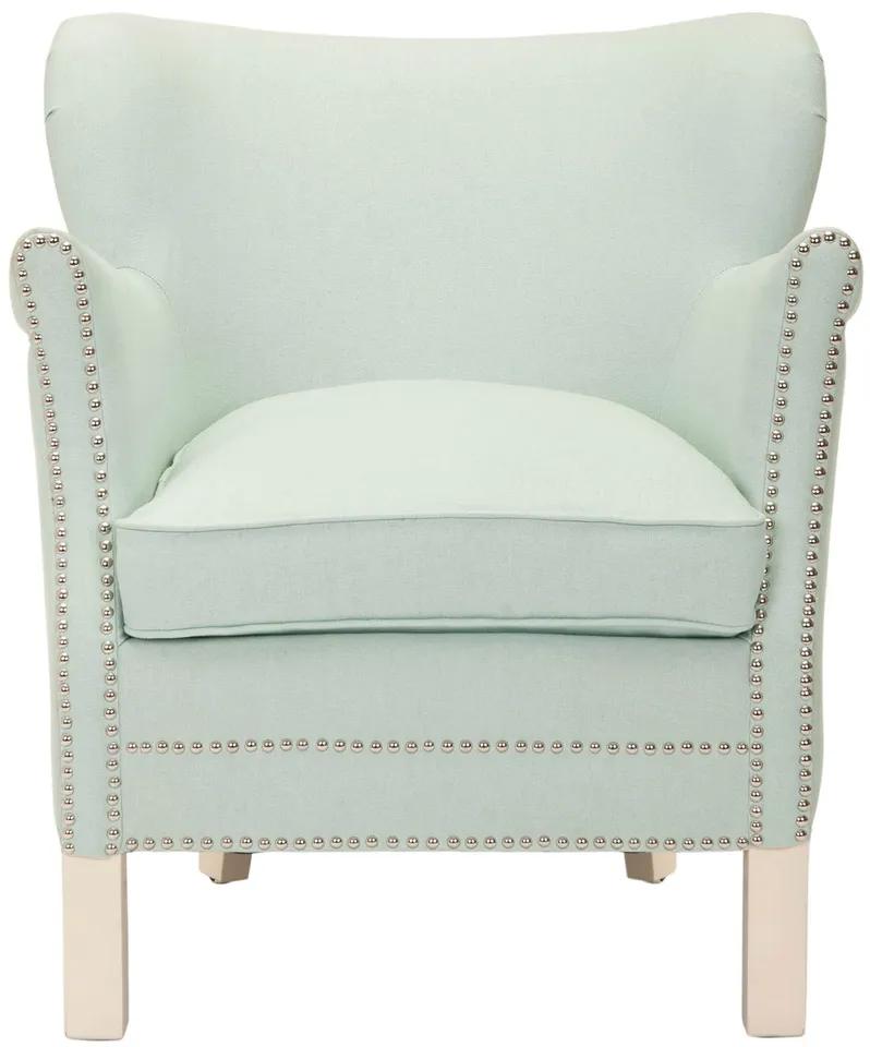 Jenny Arm Chair With Brass Nail Heads - Brown/Java