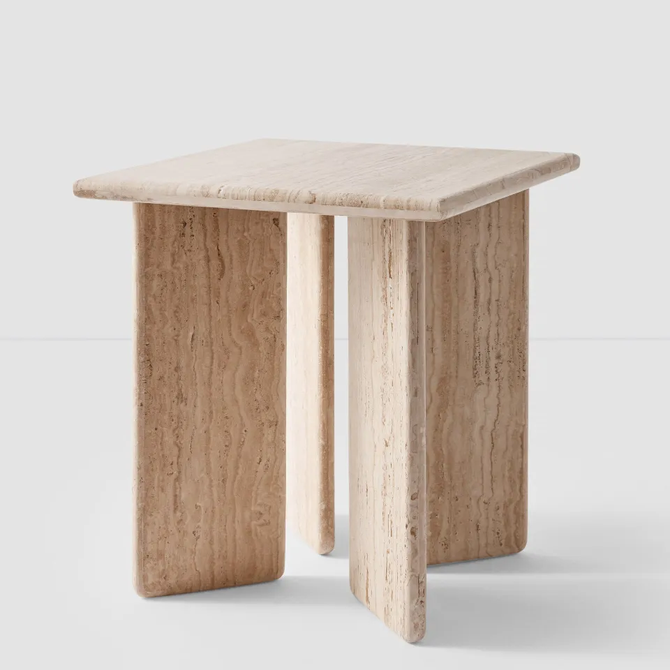 The Citizenry Amata Travertine Side Table | Natural