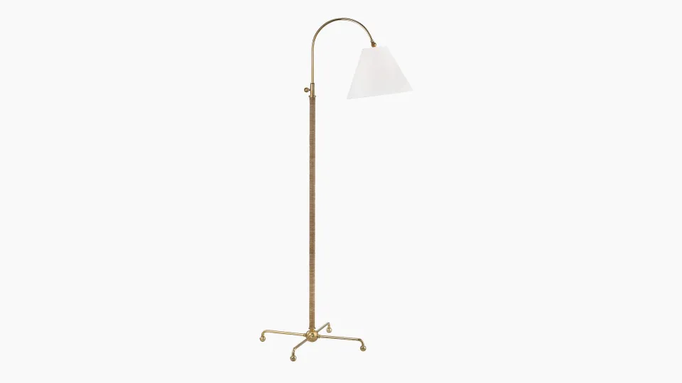 Curves No.1 Floor Lamp, Aged Brass