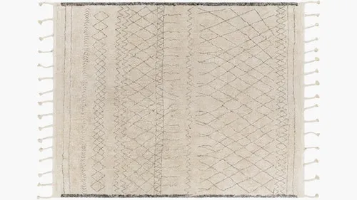 Criss Cross Tassel Rug, Brown Criss Cross Tassel, 5' x 7'6"