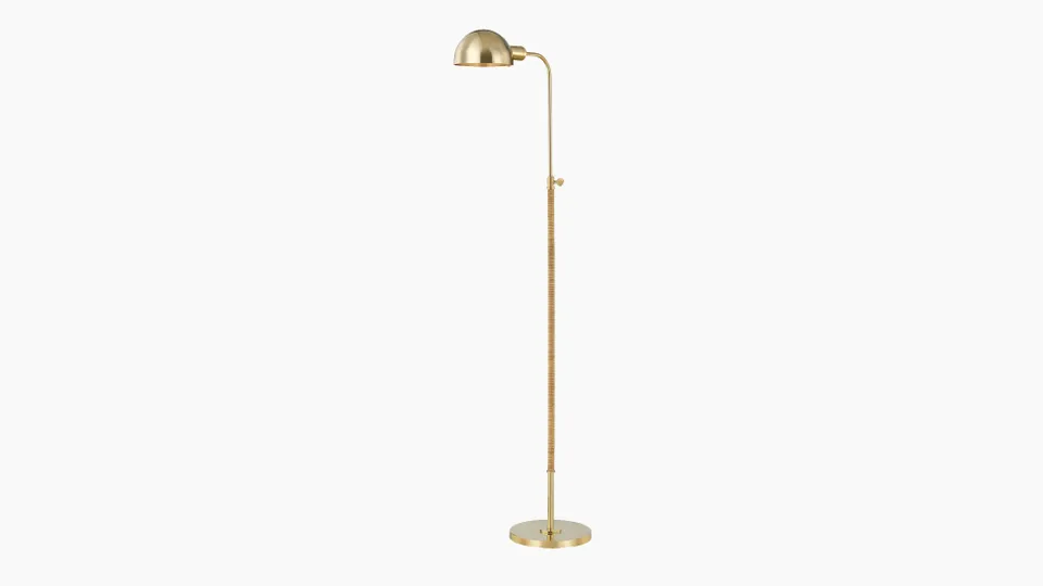Devon Floor Lamp, Aged Brass
