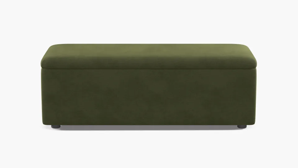 Classic Storage Bench, Zucchini Luxe Velvet
