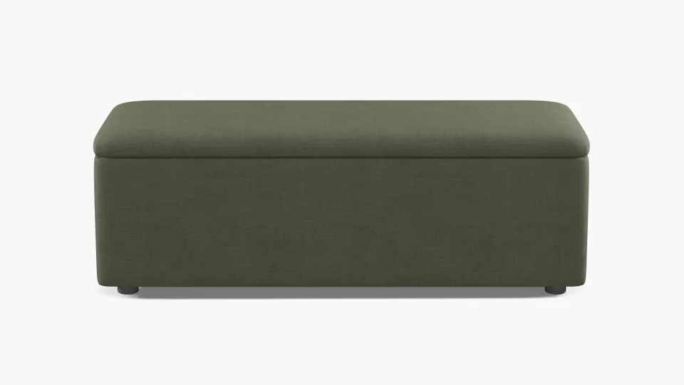 Classic Storage Bench, Moss Luxe Linen