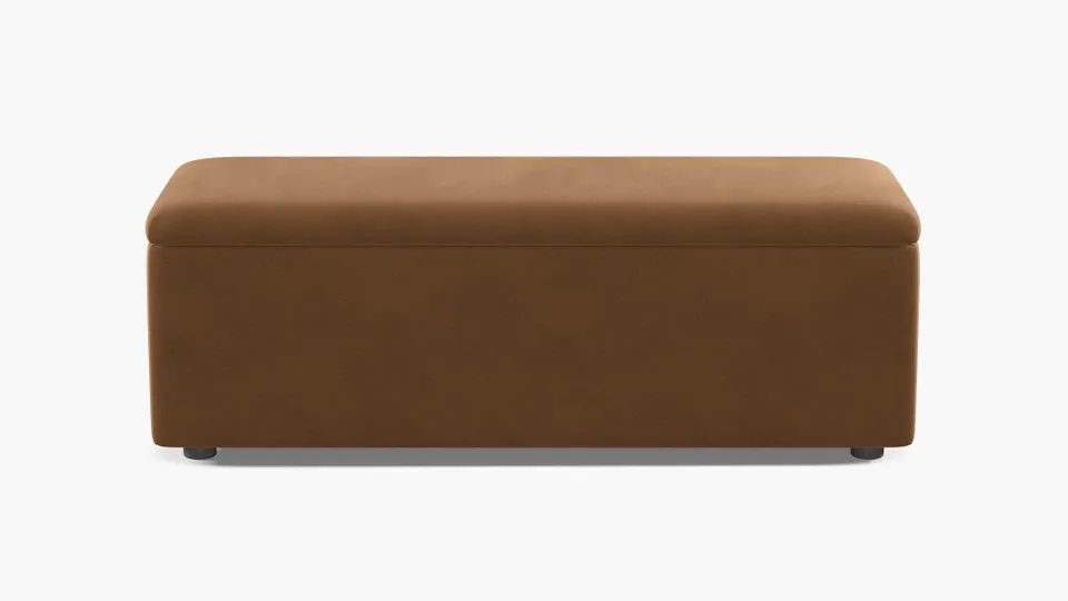 Classic Storage Bench, Nutmeg Luxe Velvet