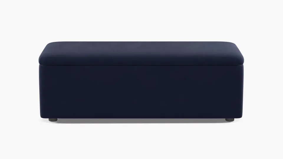 Classic Storage Bench, Navy Classic Velvet