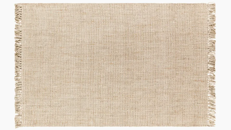Fringe Jute Rug, Cream Fringe Jute, 6' x 9'