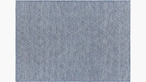 Ojai Outdoor Rug, Denim Ojai, 7'8" x 10'