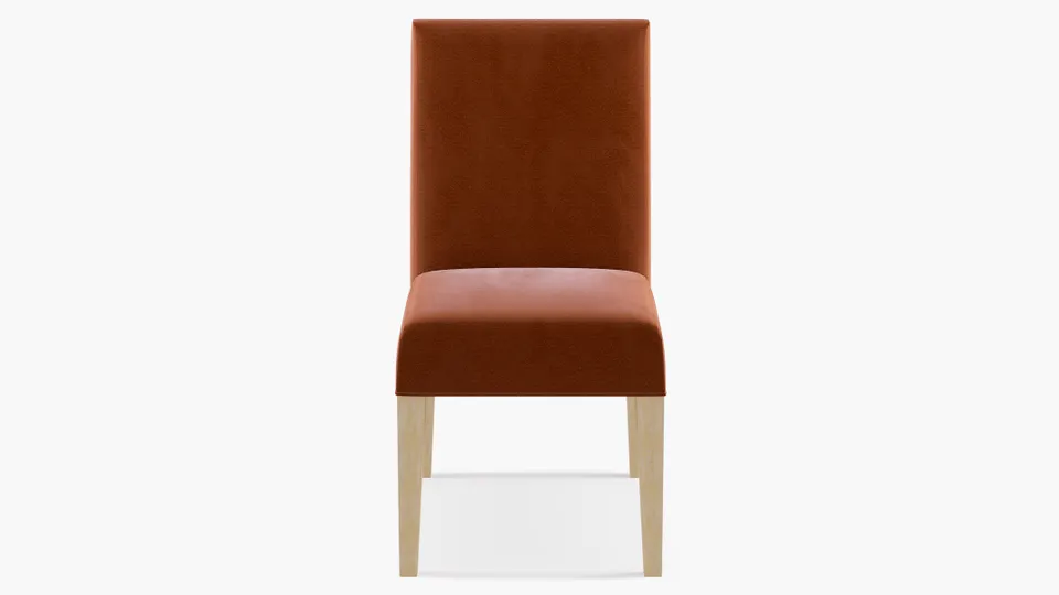 Classic Dining Chair | Fully Assembled | Rust Velvet | Natural