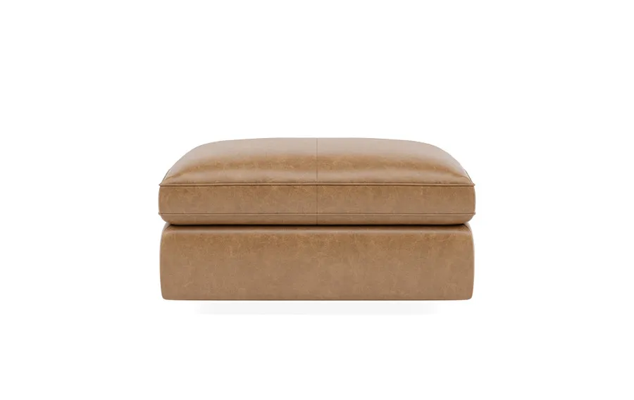 James Leather Square Ottoman with Storage Option