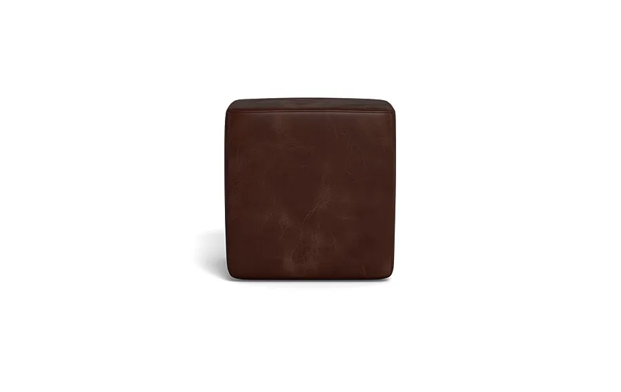 Conor Leather Square Stool Ottoman