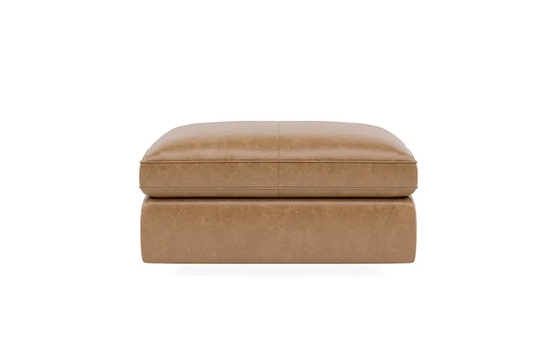 James Leather Rectangle Ottoman with Storage Option