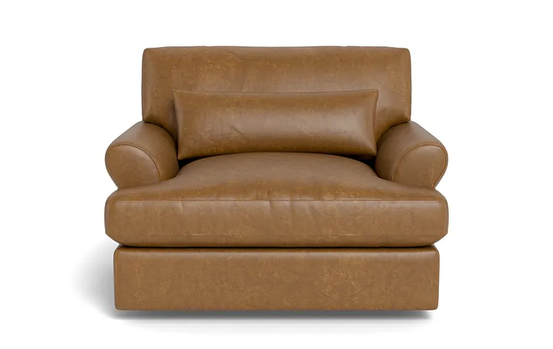 Maxwell Leather Swivel Chair by Apartment Therapy