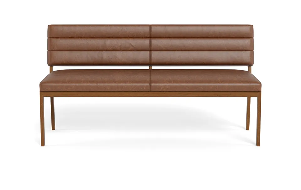Nora Leather Wood Framed Upholstered Bench