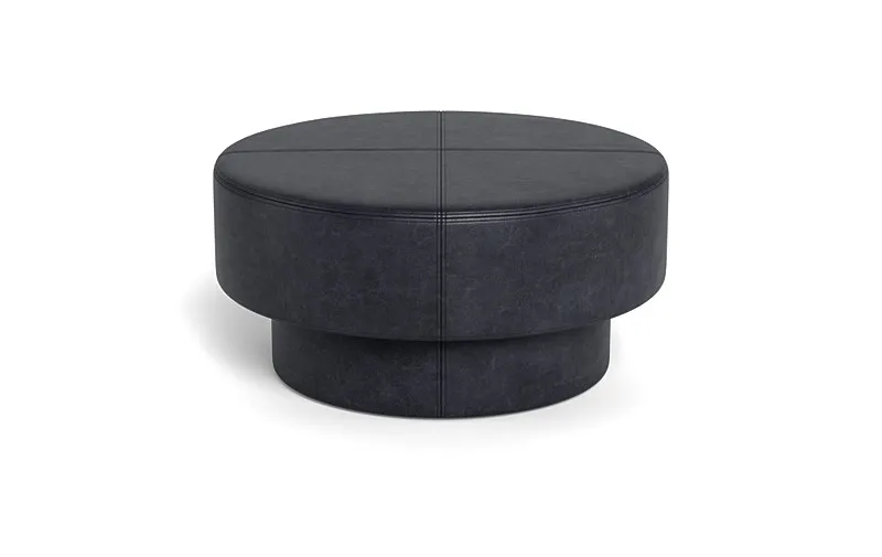 Benson Leather Footed Round