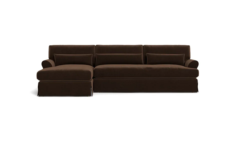 Maxwell Slipcovered Sectional Sofa with Left Chaise, Bench Cushion