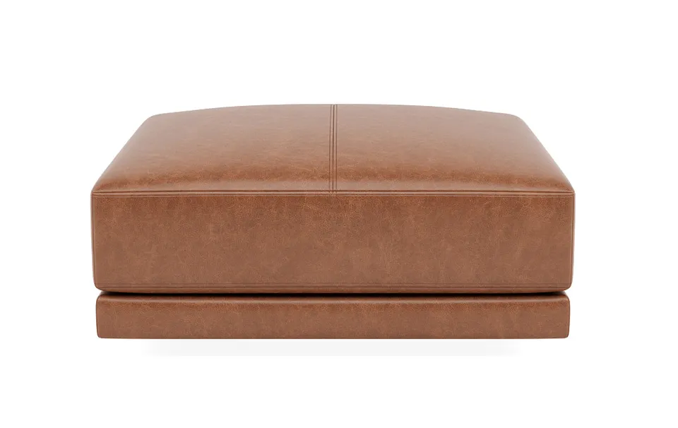 Lukas Leather Square Ottoman 