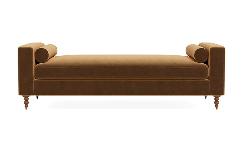 Sloan Daybed - Fawn - Oiled Walnut Tapered Turned Wood Leg - 63"W x 36"D - Down Alternative Cushion Fill