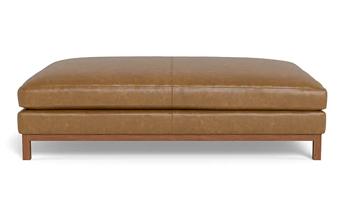 60" Jasper Leather Ottoman