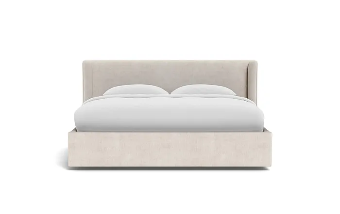 Graham Upholstered Bed with Storage Option / King / Limestone Performance Antimicrobial Chenille