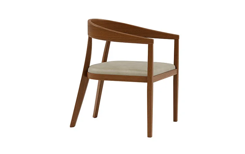 Monroe Leather Wood Framed Upholstered Chair