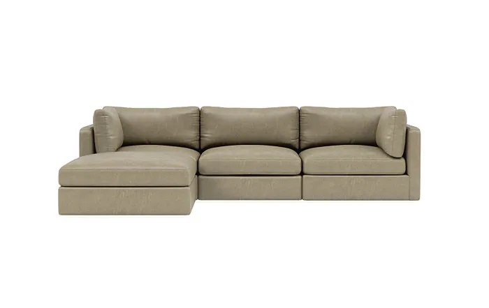Tatum Leather Modular 3-Seat Chaise Sectional