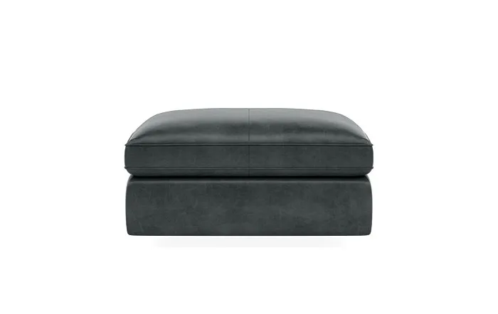 James Leather Square Ottoman with Storage Option