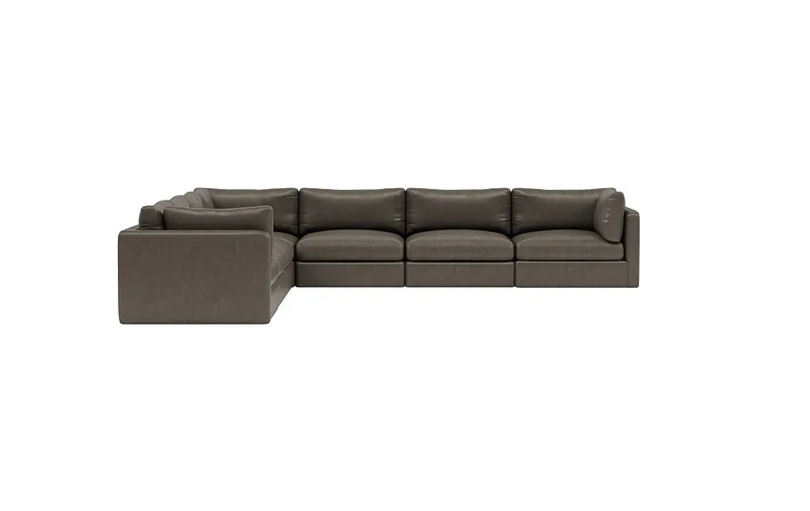Tatum Modular 6-Seat Corner Leather Sectional