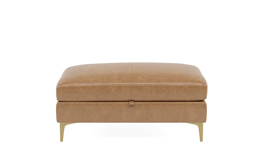 Sloan Leather Storage Ottoman