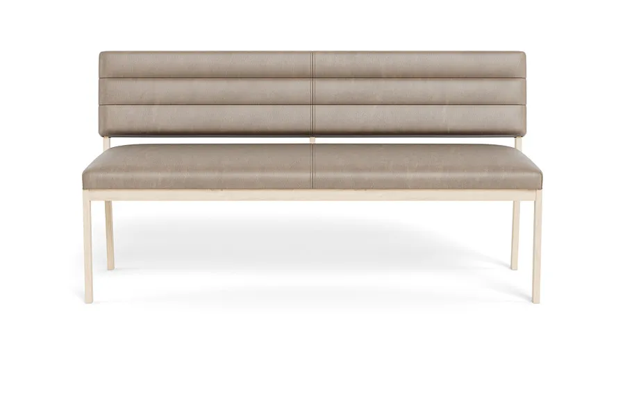 Nora Leather Wood Framed Upholstered Bench