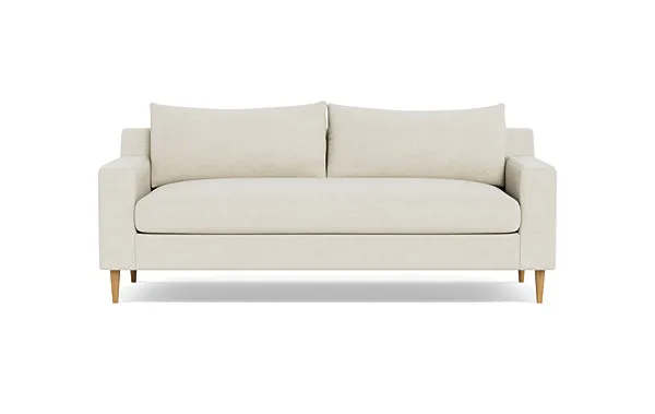 Sloan Fabric 2-Seat Sofa - natural oak tapered round legs