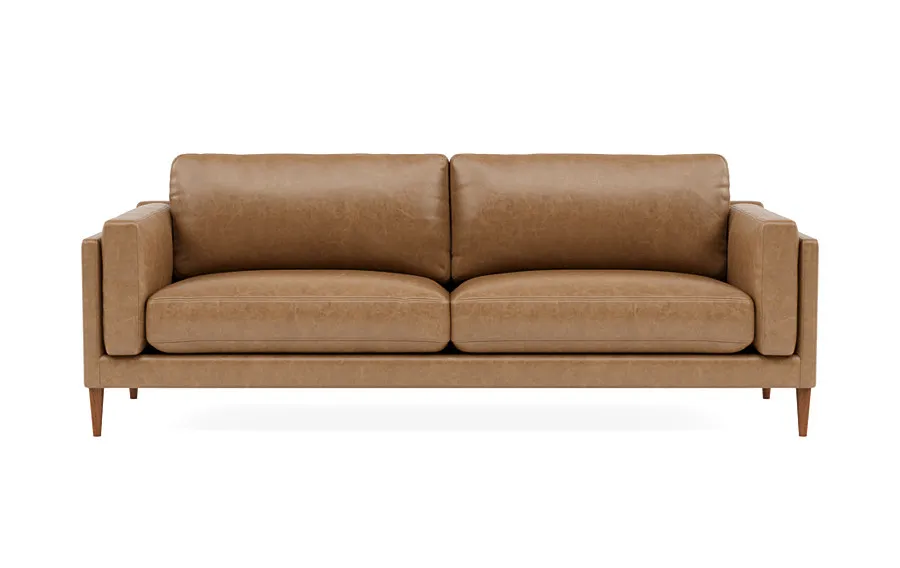 Gaby Leather 2-Seat Sofa, 2 cushions, Down alternative fill