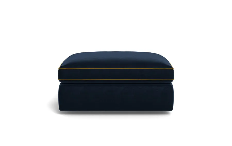 James Rectangle Ottoman with Contrast Piping and Storage Option