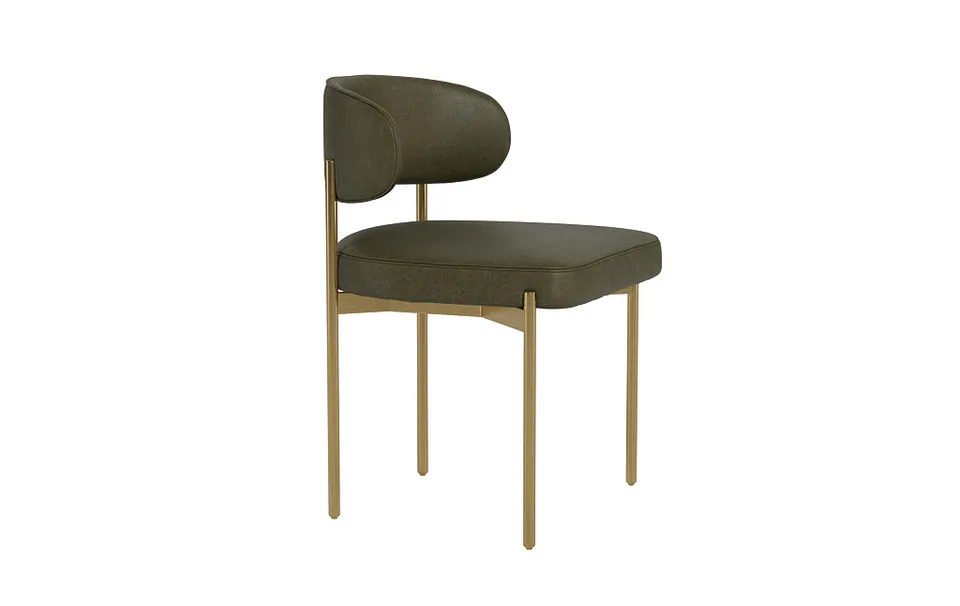 Hollis Leather Metal Framed Upholstered Chair