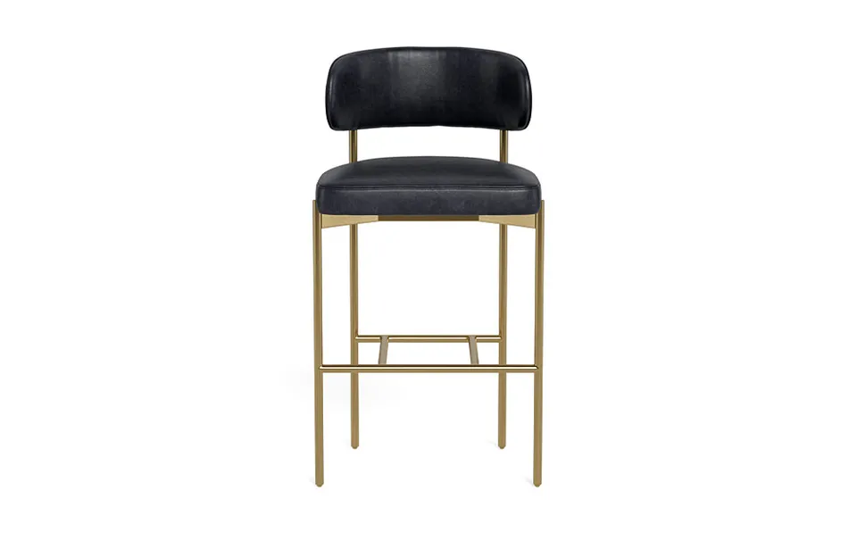 Hollis Leather Metal Framed Upholstered Bar Stool