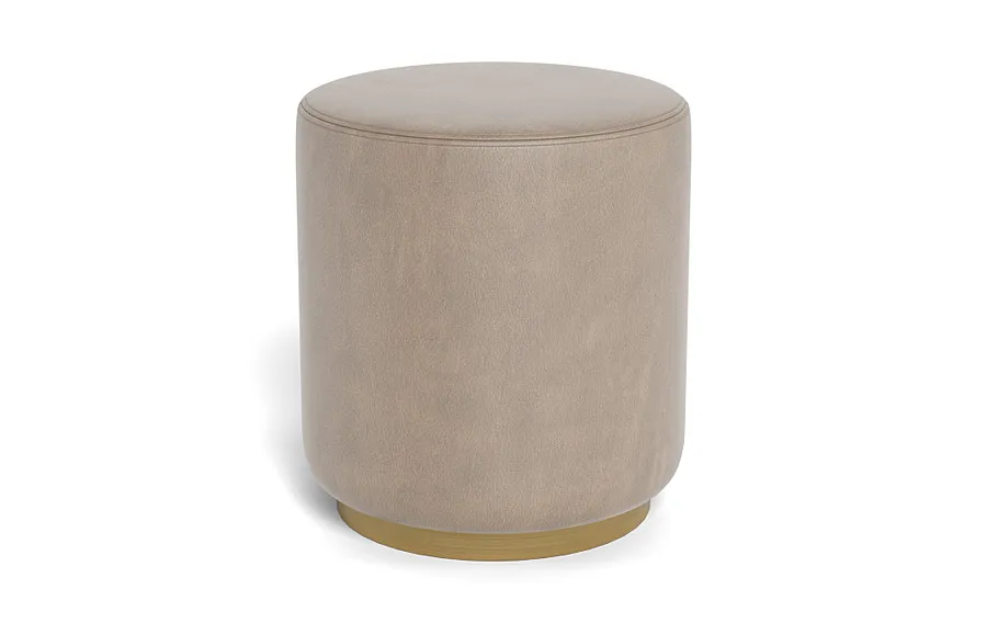 Fae Leather Small Round Ottoman
