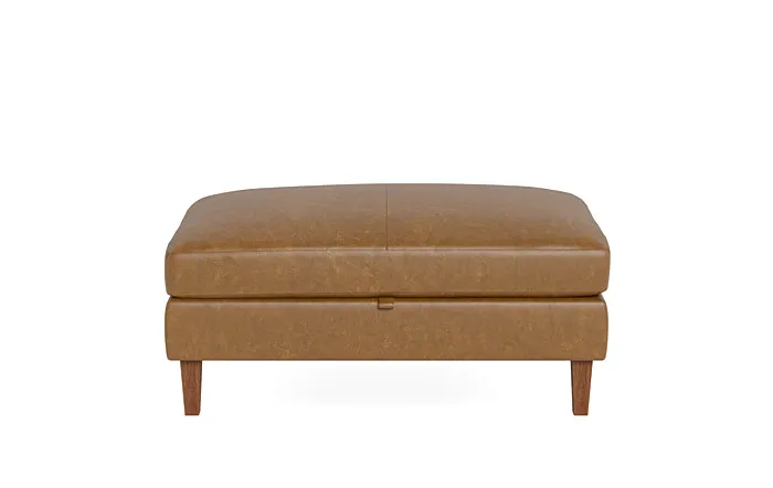 Sloan Leather Storage Ottoman DOWN ALTERNATIVE