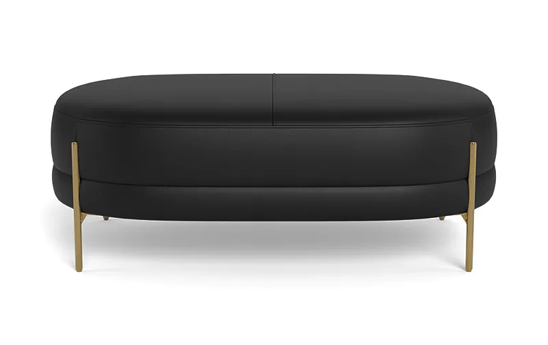 48" x 30" Fiona Leather Ottoman
