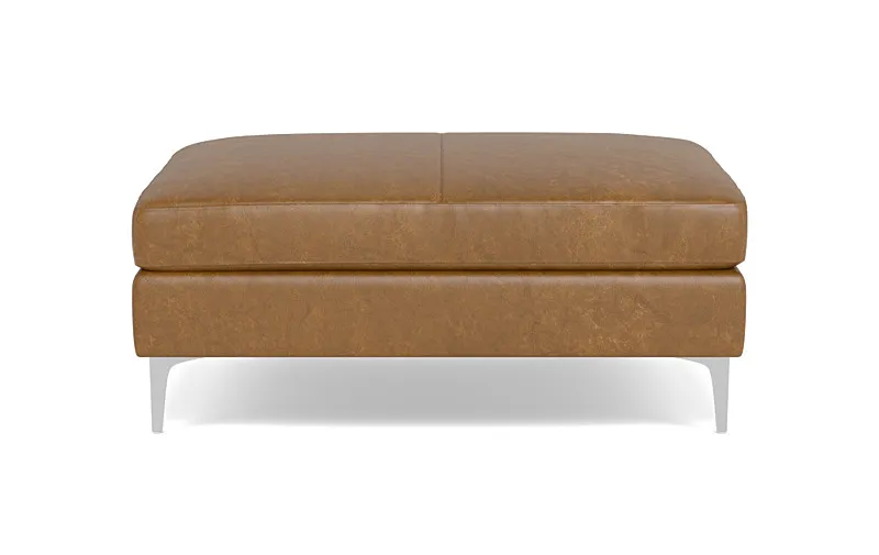 Sloan Leather Ottoman * Down alternative fill