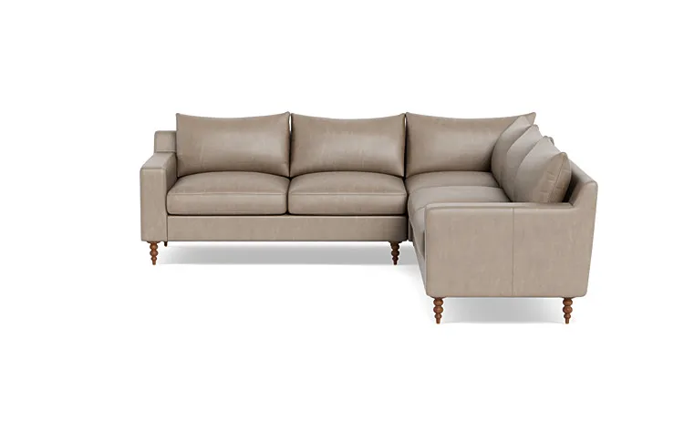 Sloan Leather 4-Seat Corner Sectional Sofa