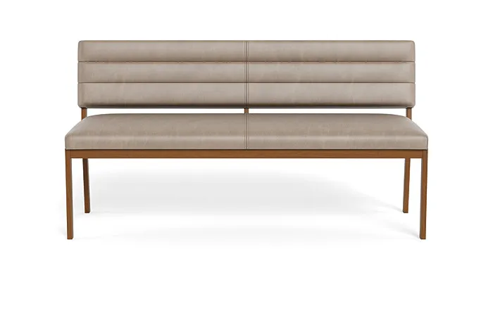 Nora Leather Wood Framed Upholstered Bench