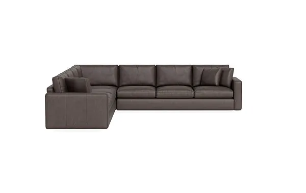 James Leather 3-Piece 6-Seat Corner Sectional